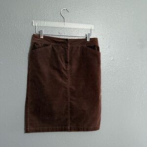 J. Crew Brown Corduroy Midi Skirt Size 6